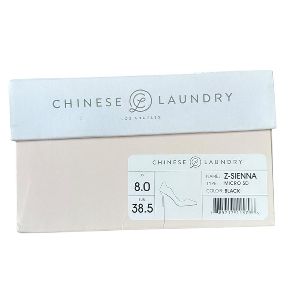 Chinese Laundry's SPICE Micro Suede Pump Pointed Toe 3.5” Heel Black Women 8 - Picture 6 of 13